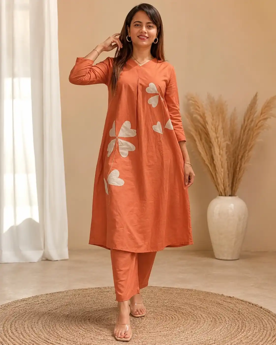 Orange Cotton Co-Ord Sets