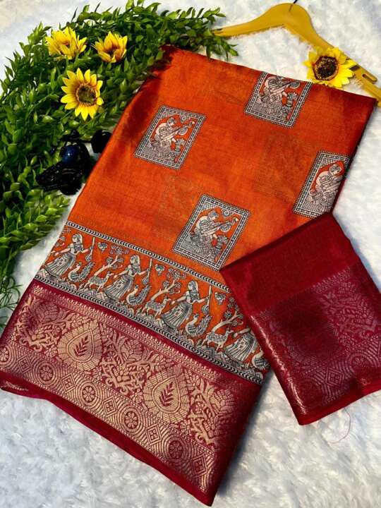 Soft Dola Silk Saree With Blouse - View 3