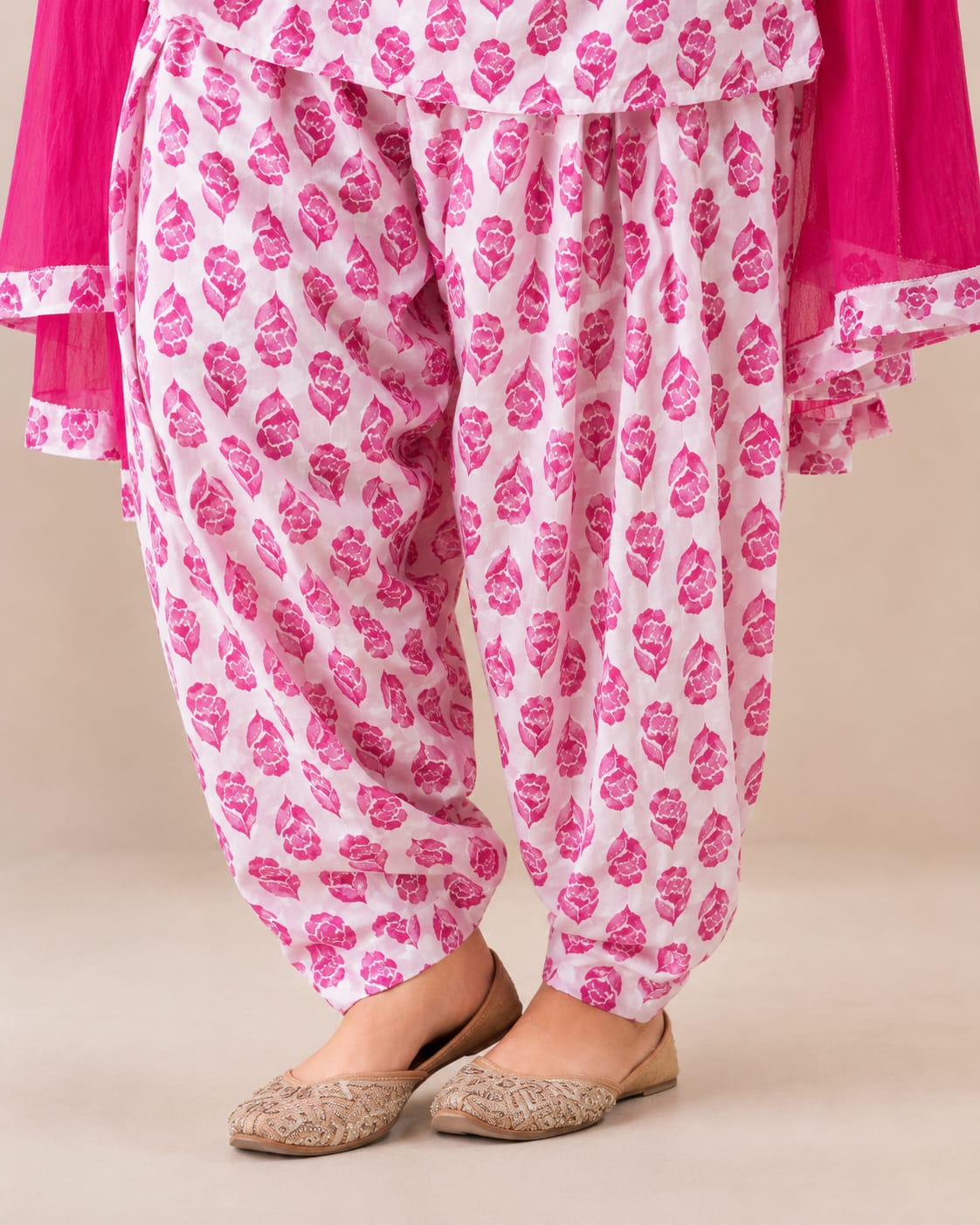 Farshi Salwar Set With Cotton Block Print - View 3