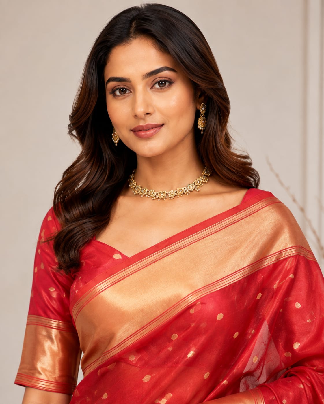 Banarasi Organza Silk Saree with Blouse. - View 2