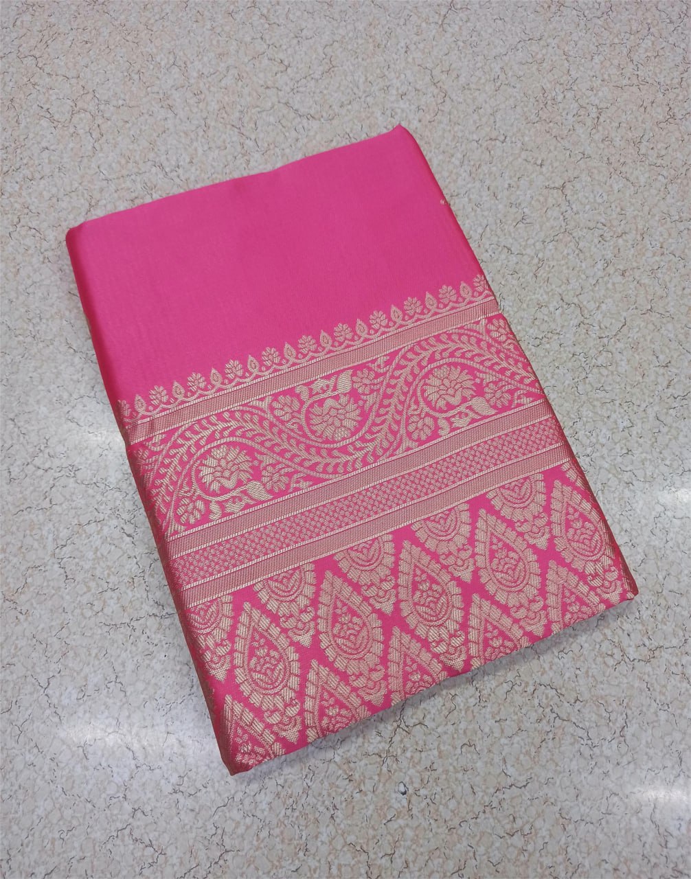 Soft Lichi Silk Saree with Jacquard Work & Rich Pallu - View 4