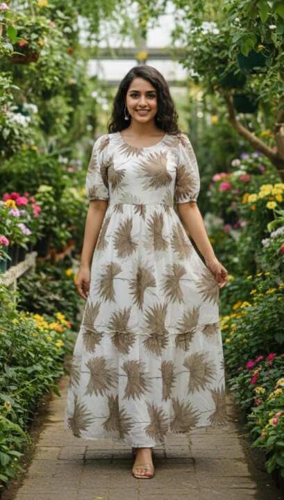 Floral Printed Smocked Maxi Dress - View 16