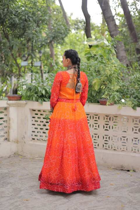 NAVRATRI LEHENGA CHOLI COLLECTIONS-2025 (Orange) - View 4