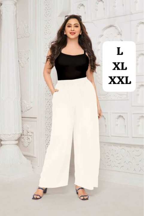 Rayon Palazzo Pants – Elegant Off-White