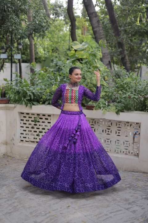 NAVRATRI LEHENGA CHOLI COLLECTIONS-2025 (Blue) - View 4