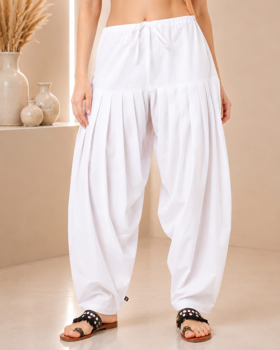 White Pure Cotton Salwar Pants