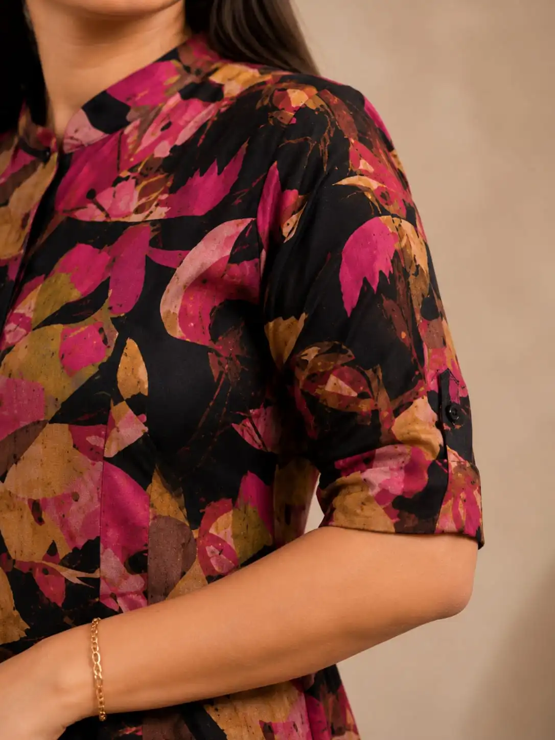 Black Printed 2 Piece Cotton Co-Ord Sets - View 2