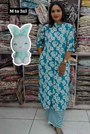 Exclusive Rakshabandhan Sanganeri Cotton Kurti Set – Dreamy Floral Edition