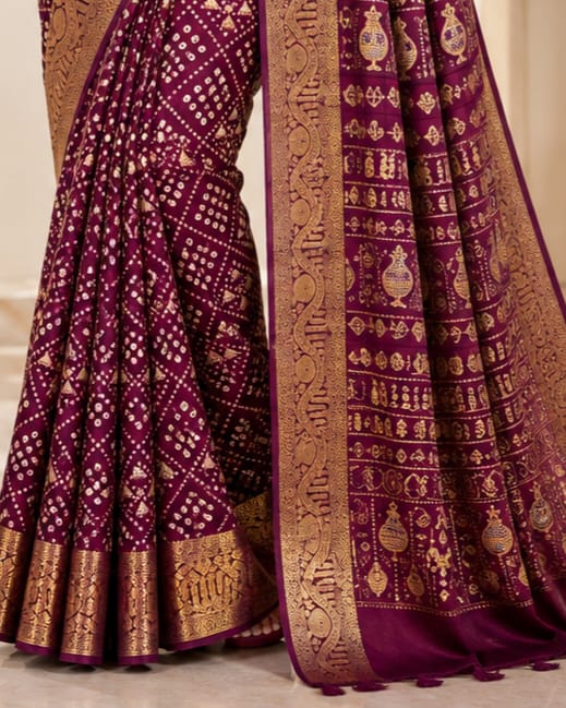 Maroon Georgette Saree with Digital Print - View 3