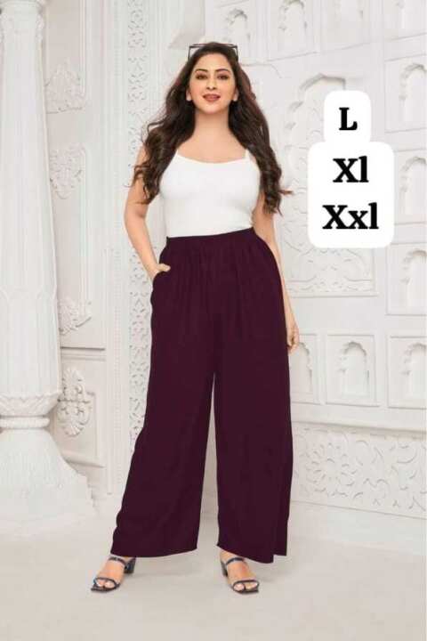 Rayon Palazzo Pants – Deep Wine