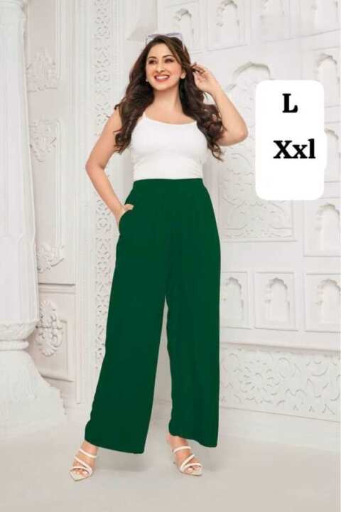 Rayon Palazzo Pants – Forest Green