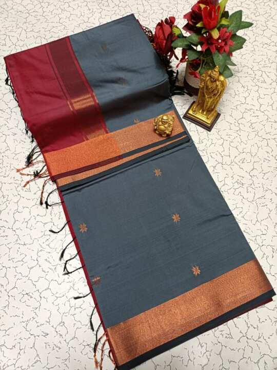 Maheswari Soft  Silk Saree (Grey)