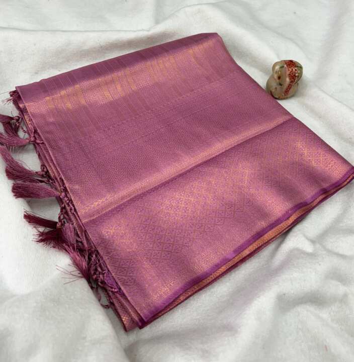 Fabulous  Soft Silk Fabric With Copper Jari - View 5