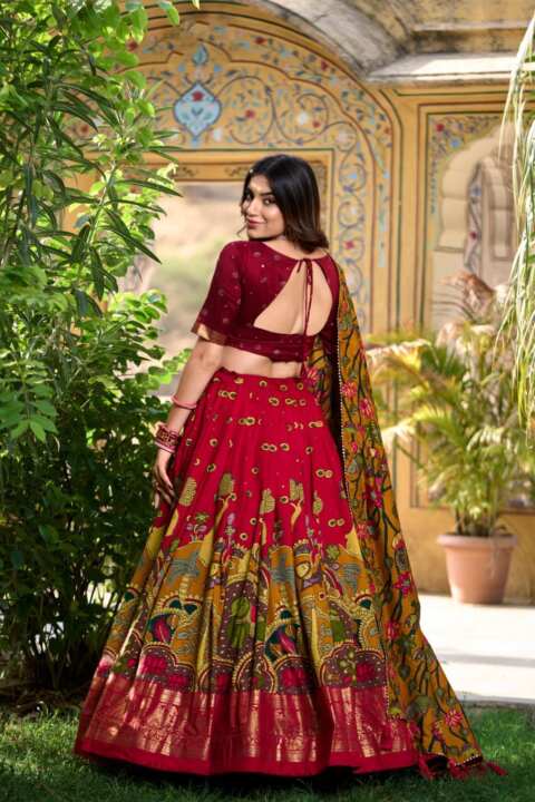 Lehenga,Blouse and Dupatta - View 6