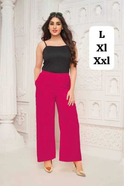 Rayon Palazzo Pants – Hot Pink