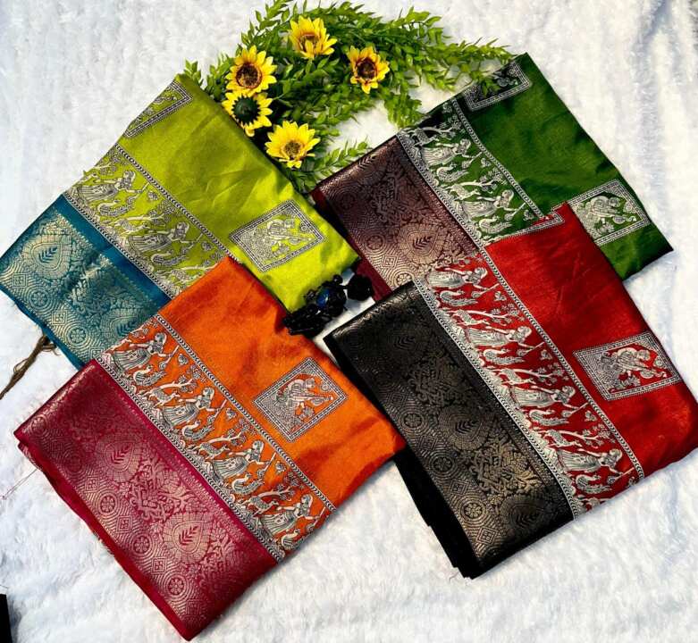 Soft Dola Silk Saree With Blouse - View 6