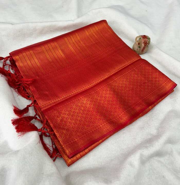 Fabulous  Soft Silk Fabric With Copper Jari - View 6
