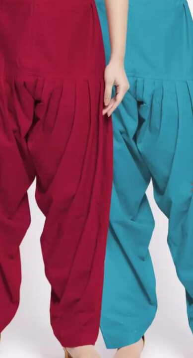Women's Cotton Salwar Combo – Teal Green & Red