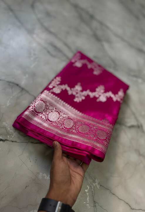 Banarasi handloom Mashru silk Saree - View 6