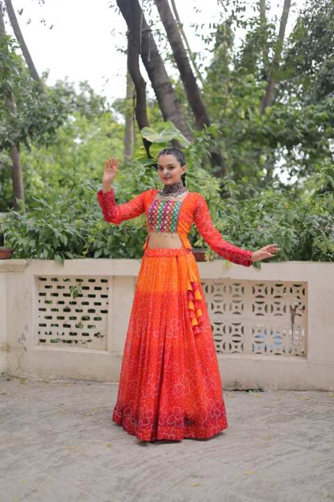 NAVRATRI LEHENGA CHOLI COLLECTIONS-2025 (Orange) - View 5