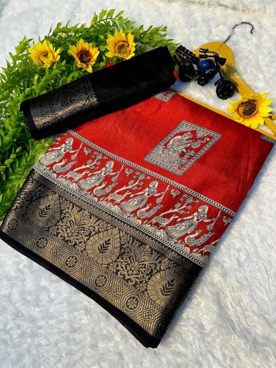 Soft Dola Silk Saree With Blouse - View 5