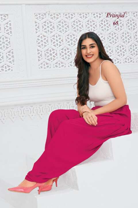 Women's Solid Cotton Salwar – Rani Pink
