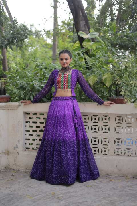 NAVRATRI LEHENGA CHOLI COLLECTIONS-2025 (Blue) - View 3