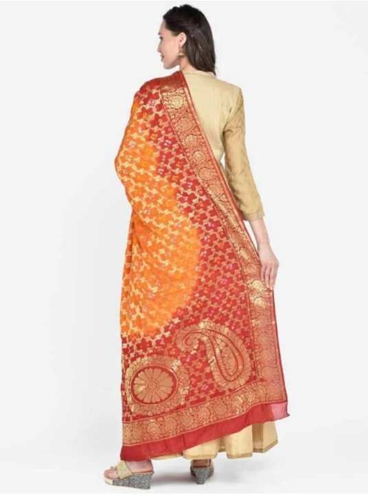 Bandhani Silk Dupatta – Ghatchola Design - View 2