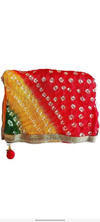 Multicolor Bandhani Art Silk Dupatta - View 3