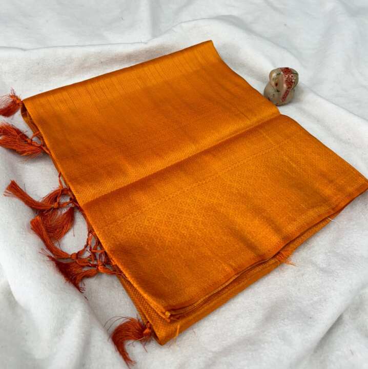 Fabulous  Soft Silk Fabric With Copper Jari - View 8