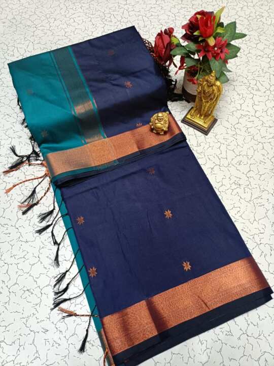 Maheswari Soft  Silk Saree (blue) - View 2