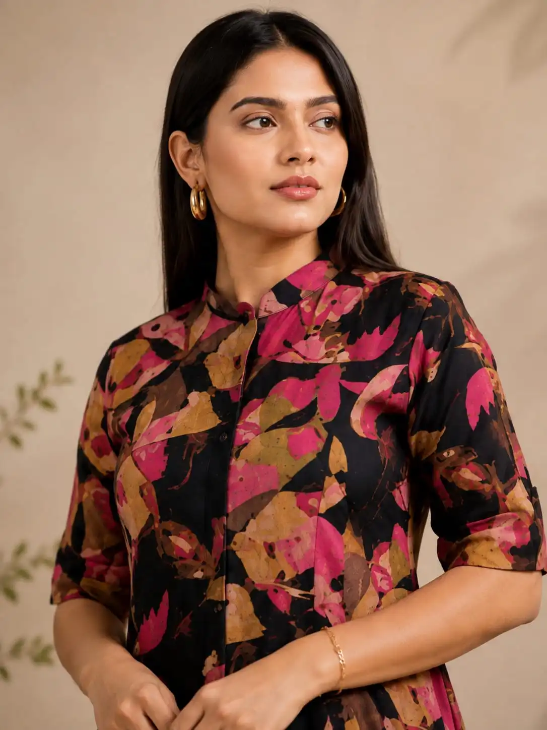 Black Printed 2 Piece Cotton Co-Ord Sets - View 3