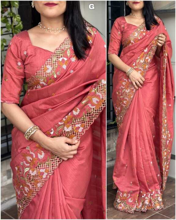 Visca slub silk saree - View 12