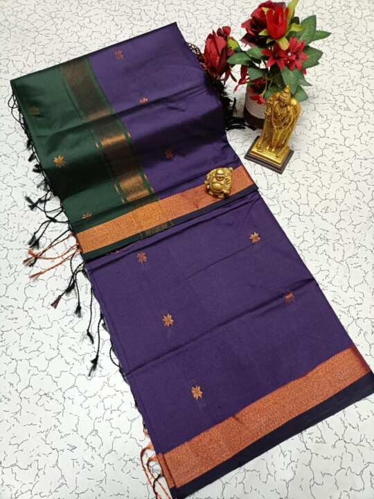 Maheswari Soft  Silk Saree (blue) - View 3