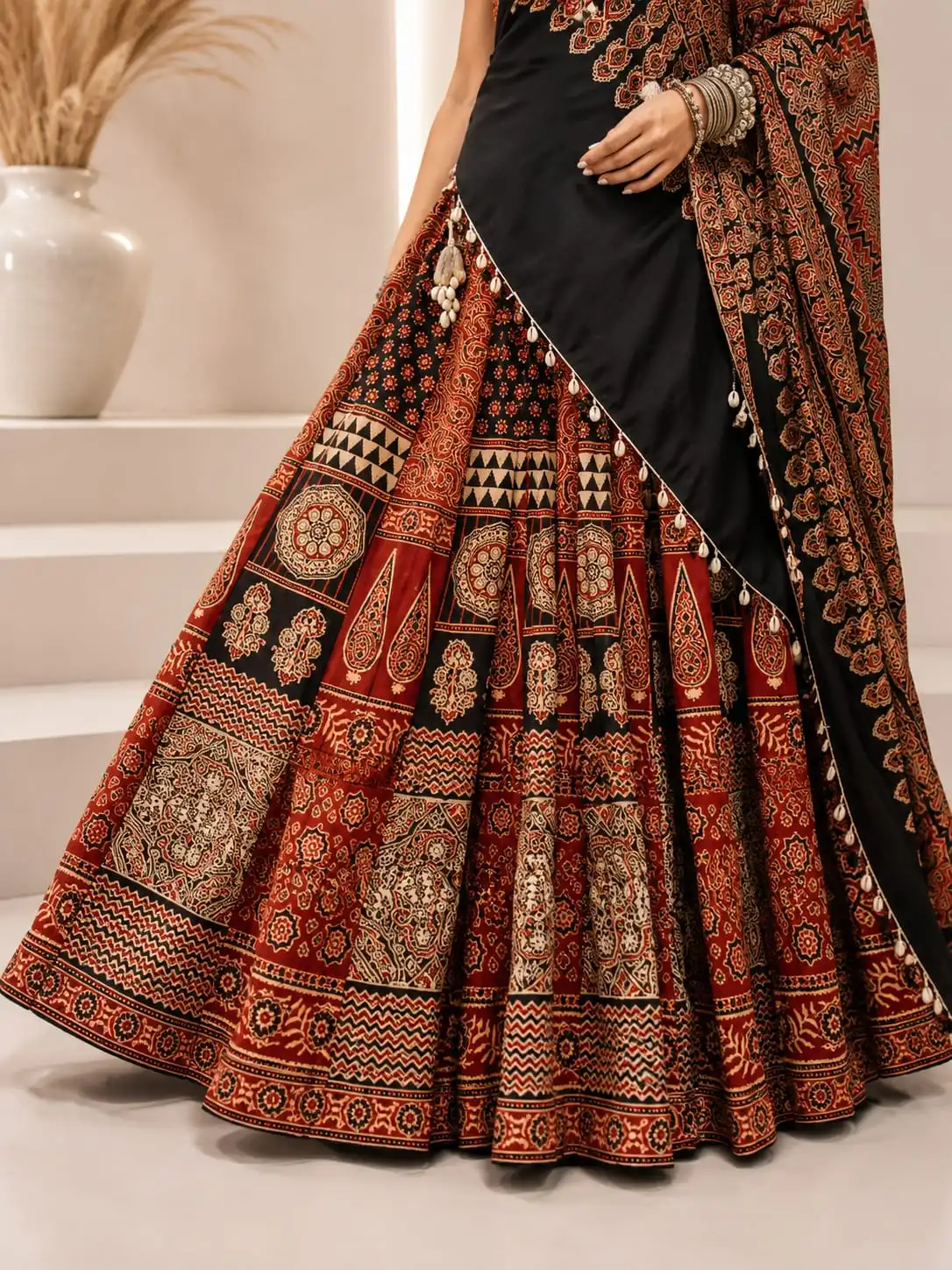 Printed Rayon Lehenga Choli with Dupatta for Navratri - View 4