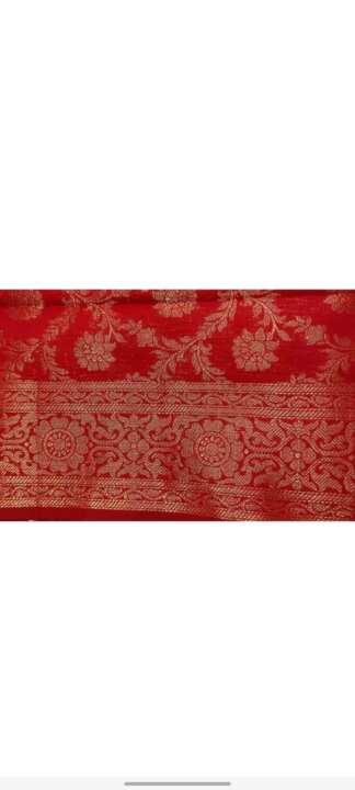 Luxurious red Banarasi silk dupatta - View 3