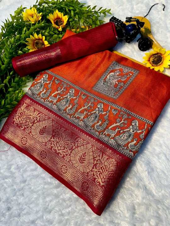 Soft Dola Silk Saree With Blouse - View 4