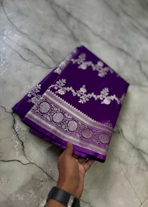 Banarasi handloom Mashru silk Saree - View 7