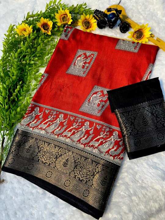 Soft Dola Silk Saree With Blouse - View 2