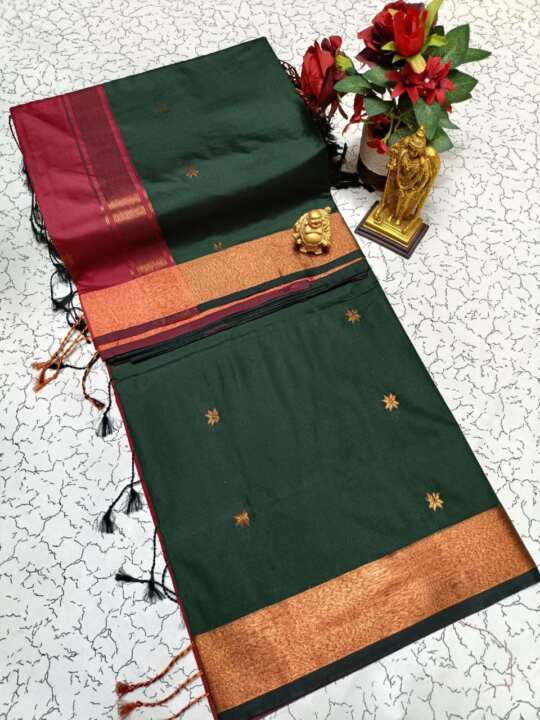 Maheswari Soft  Silk Saree (Green)