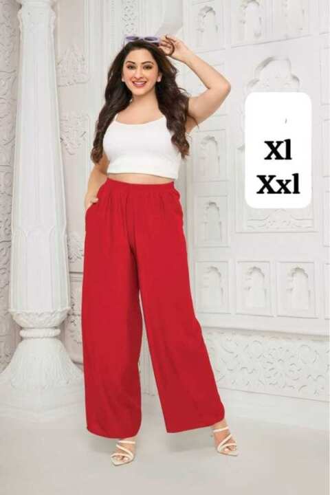 Rayon Palazzo Pants – Crimson Red