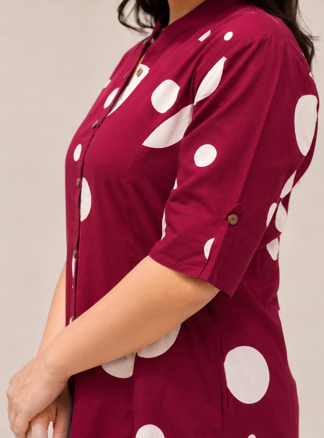 Two Piece Printed Cotton Co-Ord Sets Red - View 2