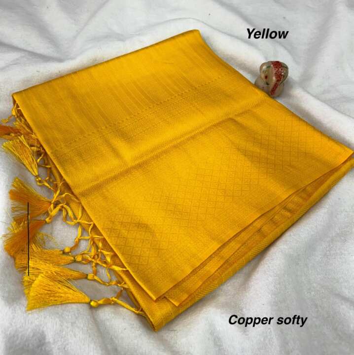 Fabulous  Soft Silk Fabric With Copper Jari - View 3