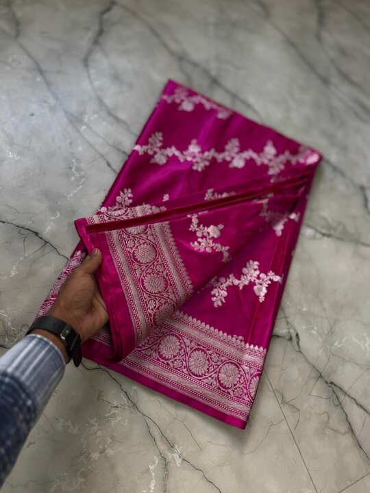 Banarasi handloom Mashru silk Saree - View 4