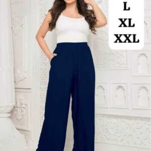 Rayon Palazzo Pants – Navy Blue