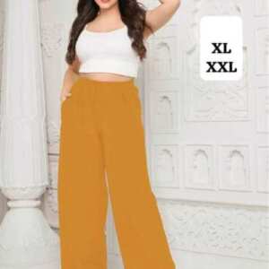 Rayon Palazzo Pants – Mustard Yellow
