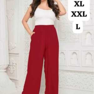 Rayon Palazzo Pants – Maroon Red