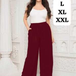 Rayon Palazzo Pants – Maroon Elegance