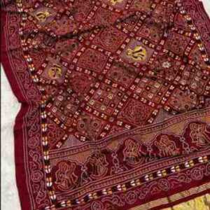 Kutchi Print Dupatta – Rich Maroon
