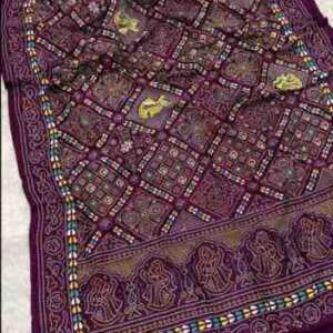 Kutchi Print Dupatta – Wine Elegance